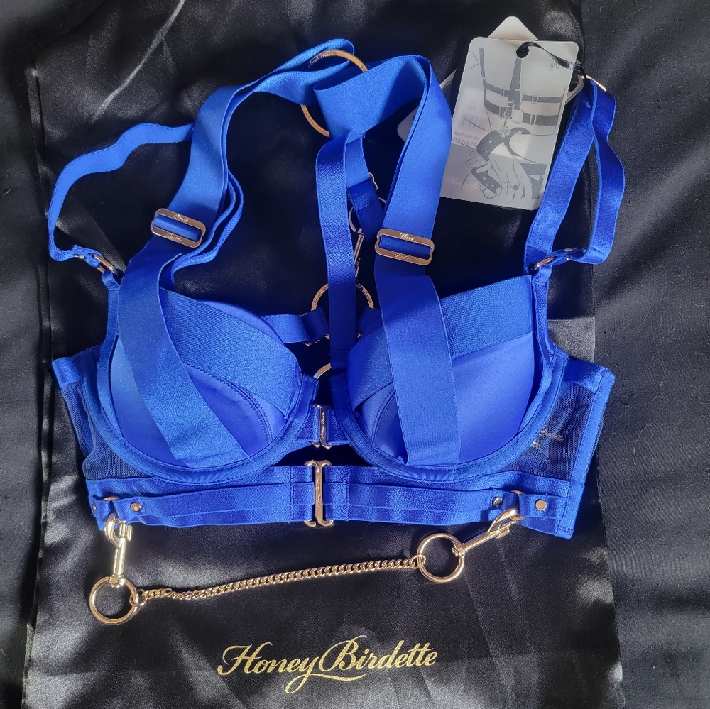 NWT Kukuro Honey Birdette Electric Blue 34B